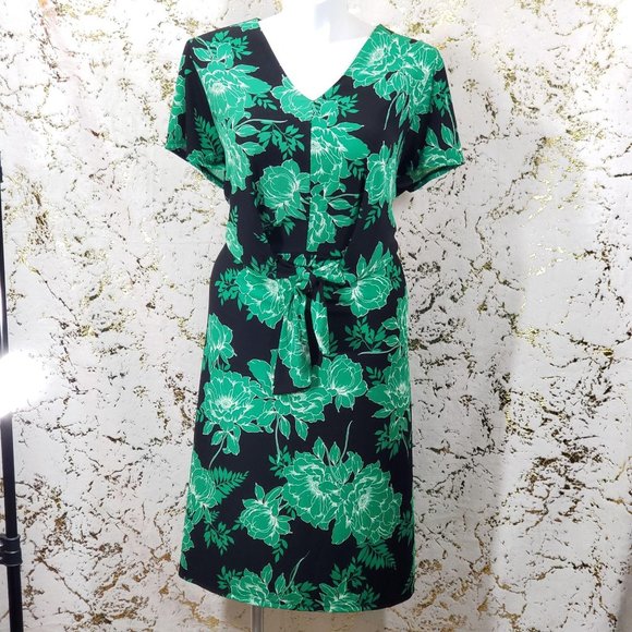 INC Green Black Rooted Roses Dress Plus Size 3X - Picture 2 of 5